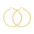 Against a plain white backdrop, the Huge 6 cm Wire Textured Hoops earrings, crafted from 14k gold filled material, exhibit a refined elegance. These stylish earrings are lead and nickel free, promising both comfort and sophistication.